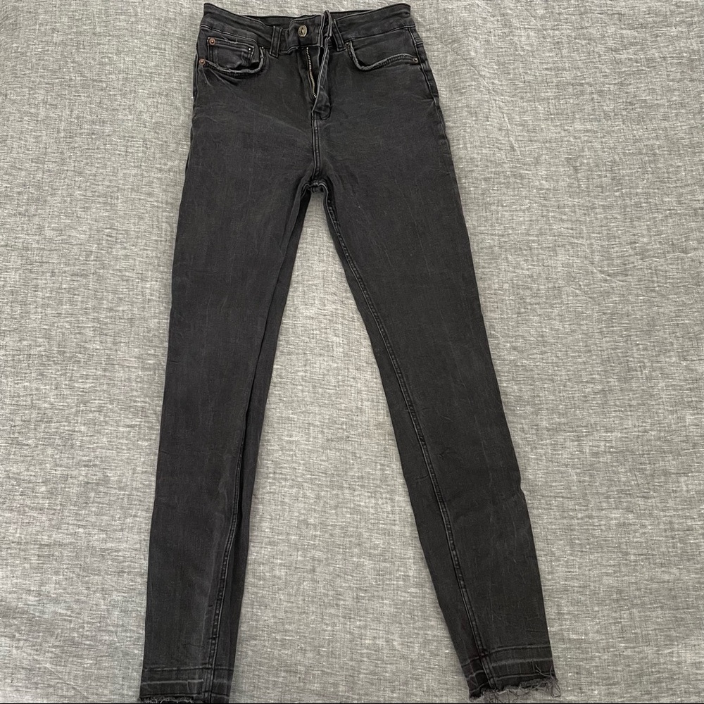 Zara washed black skinny jeans